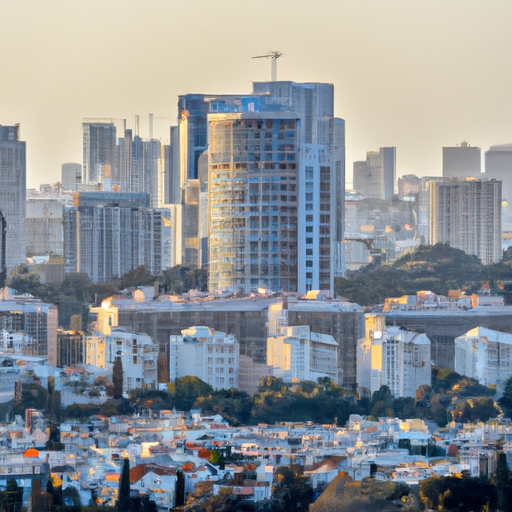 נוף פנורמי של הנוף העירוני של רעננה, המציג שילוב של רבי קומות מודרניים ושכונות מגורים מקסימות