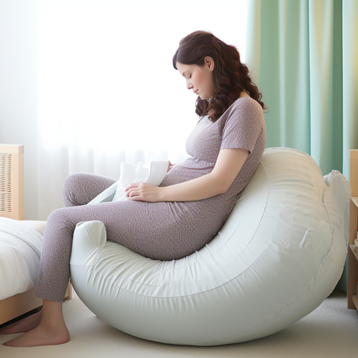 אישה בהריון משתמשת בכרית הריון כדי למצוא תנוחת שינה נוחה