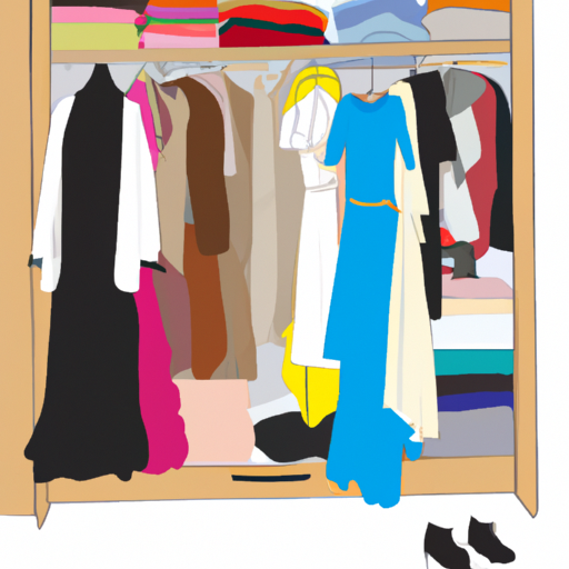 3. איור של ארון בגדים מלא בפרטי לבוש צנועים שונים.